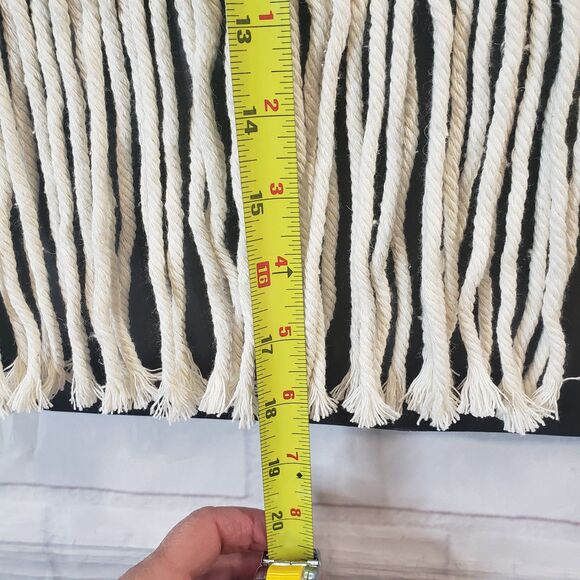 Boho Neutral Beige Macramé 25" Wall Hanging Decor Natural Minimalist - Picture 7 of 7